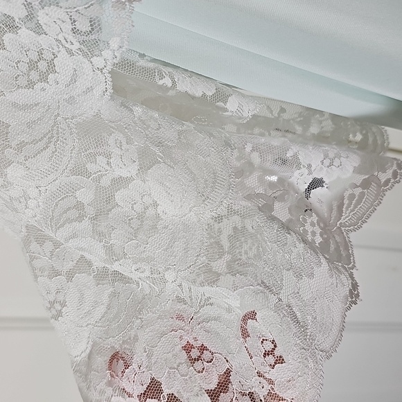 Miss Elaine Light Blue And White Lace,‎ long Vintage Robe. Oversized Small. - Picture 3 of 12